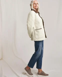 Julipa Cream Diamond Quilted Borg Jacket
