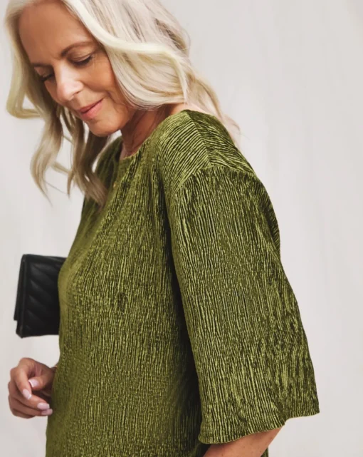 Julipa Crinkle Velour Longline Top