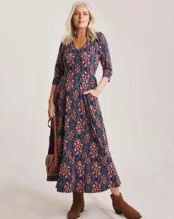 Julipa Key Hole Jersey Midi Dress