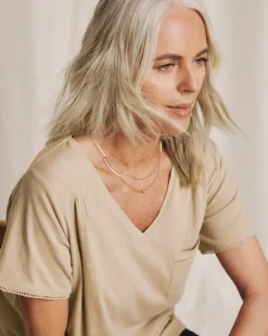 Julipa Linen Mix V-Neck Pocket T-Shirt