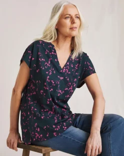 Julipa Notch Neck Cotton T-Shirt