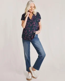 Julipa Notch Neck Cotton T-Shirt