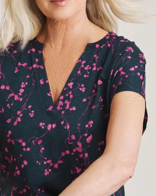 Julipa Notch Neck Cotton T-Shirt