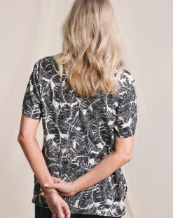 Julipa Printed Crinkle Short Sleeve Top