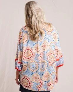 Julipa Printed Embroidered Crinkle Kimono