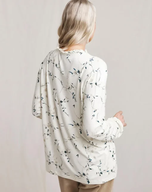 Julipa Printed Jersey Frill Neck Top