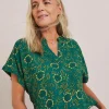 Julipa Printed Notch Neck Blouse