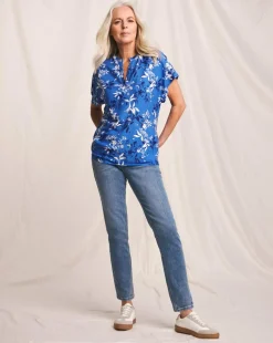 Julipa Printed Notch Neck Blouse