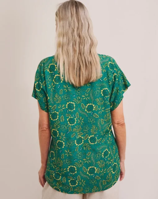 Julipa Printed Notch Neck Blouse