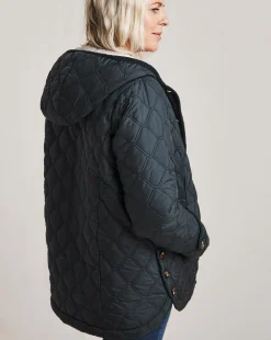 Julipa Quilted Button Side Hooded Coat