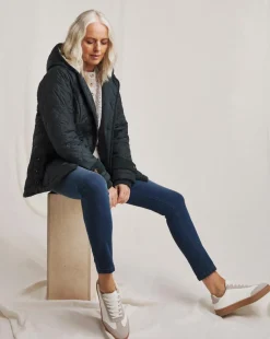 Julipa Quilted Button Side Hooded Coat