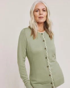 Julipa Scalloped Button Down Cardigan