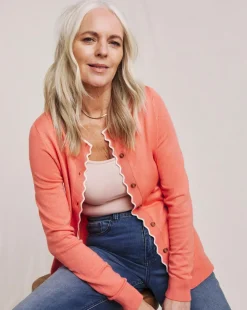 Julipa Scalloped Button Down Cardigan