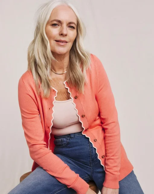 Julipa Scalloped Button Down Cardigan