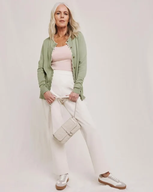 Julipa Scalloped Button Down Cardigan
