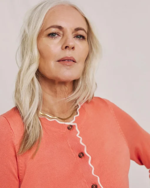 Julipa Scalloped Button Down Cardigan