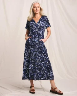 Julipa Shirred Shoulder Jersey Midi Dress