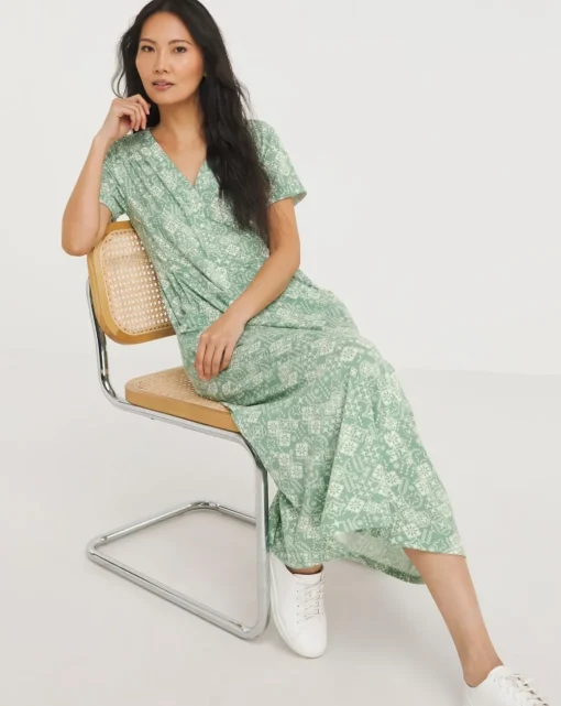 Julipa Shirred Shoulder Midi Dress