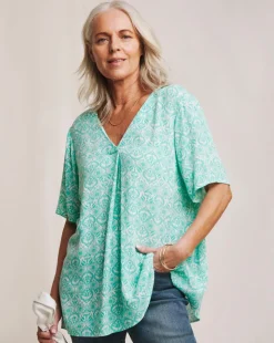 Julipa V Neck Crinkle Top