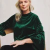Julipa Velour Flared Sleeve Top