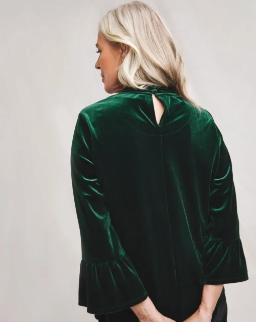 Julipa Velour Flared Sleeve Top