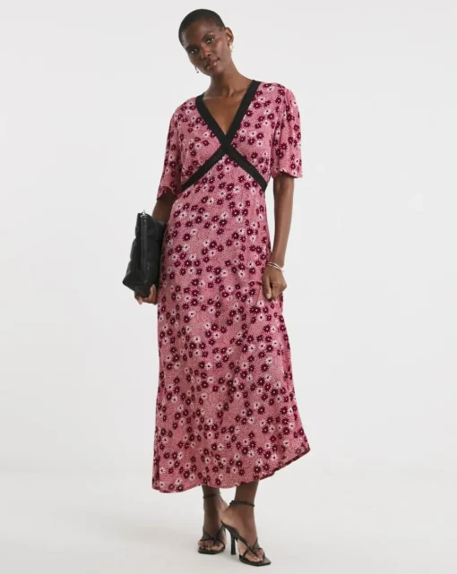 Lace Trim Maxi Dress