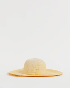 Lemon Ombre Wide Brim Straw Hat