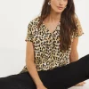 Leopard Longline Trim Top