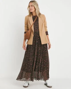Leopard Mesh Pleated Ballet Dress