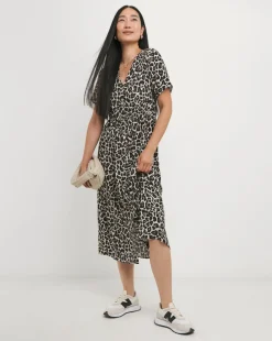 Leopard Printed Button Through Dress