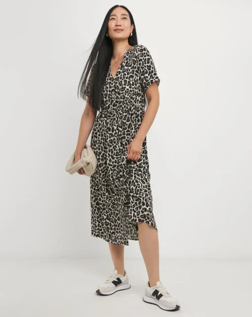 Leopard Printed Button Through Dress