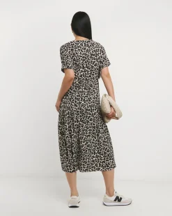 Leopard Printed Button Through Dress