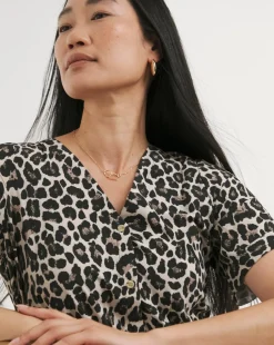 Leopard Printed Button Through Dress
