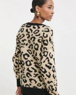 Leopard V Neck Jumper