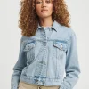 Light Blue Cropped Denim Jacket