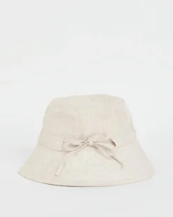 Linen Bow Detail Bucket Hat