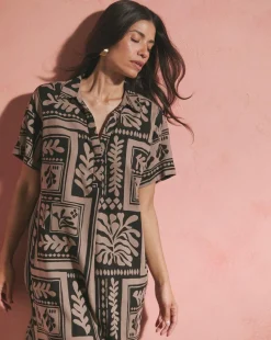 Linen Collared Tunic Dress