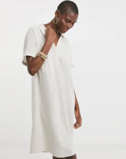 Linen Collared Tunic Dress