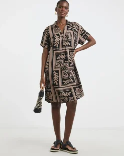 Linen Collared Tunic Dress