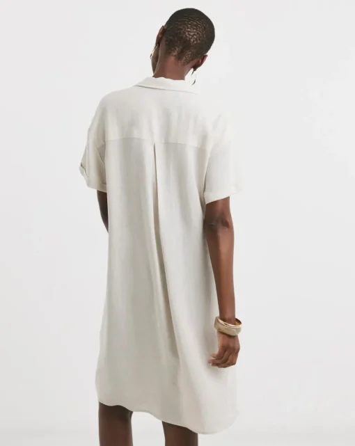 Linen Collared Tunic Dress