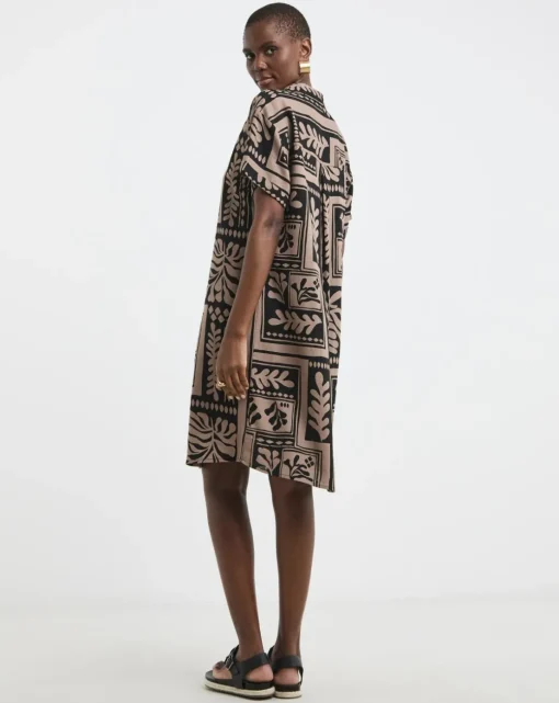 Linen Collared Tunic Dress