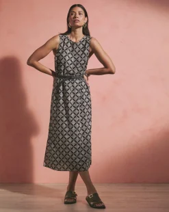 Linen Midi Shift Dress