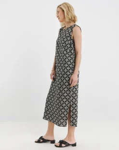 Linen Midi Shift Dress