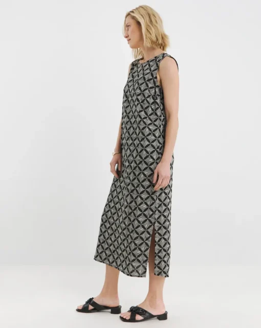 Linen Midi Shift Dress
