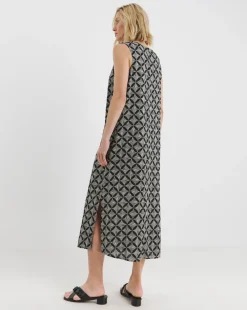 Linen Midi Shift Dress