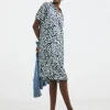 Linen Mix Collared Tunic Dress