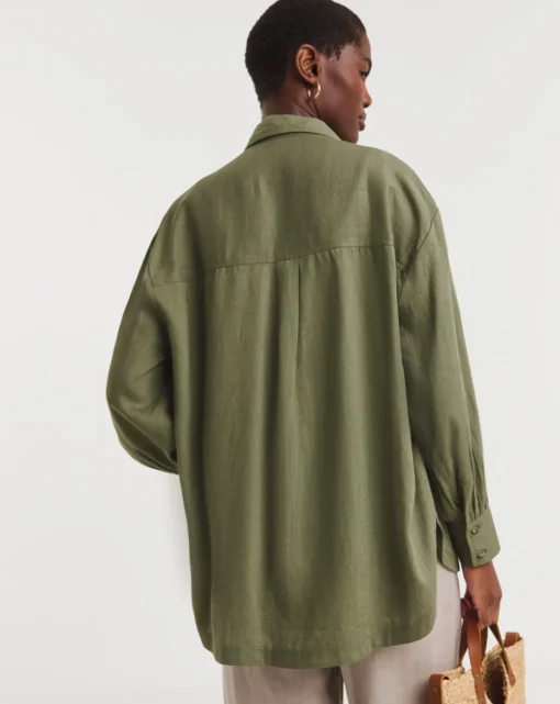 Linen Mix Long Sleeve Shirt