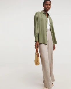 Linen Mix Long Sleeve Shirt