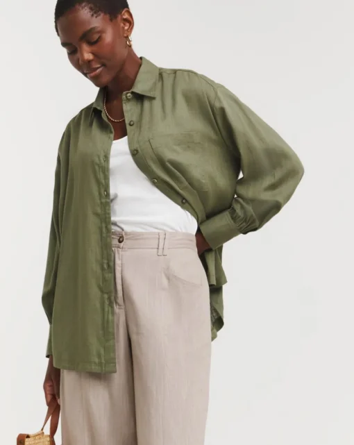 Linen Mix Long Sleeve Shirt