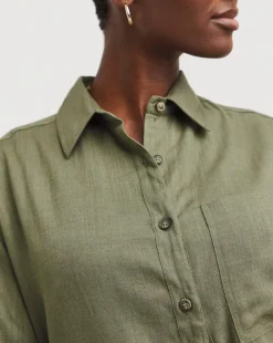 Linen Mix Long Sleeve Shirt